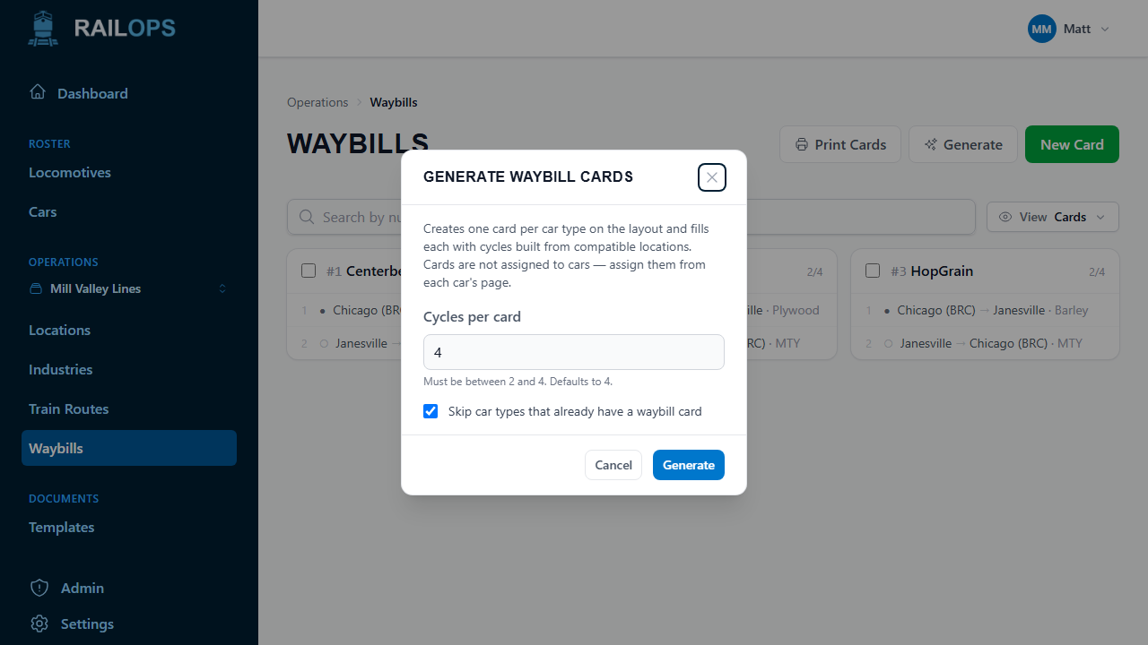 Generate Waybills