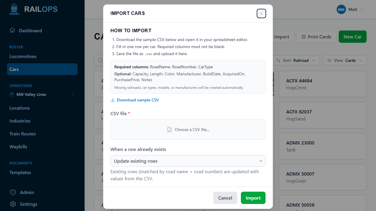 Import Cars from CSV